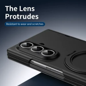 Samsung Galaxy Z Fold 7 Thunderbolt Case with S Pen Holder + Tempered Glass + Rotating Kickstand