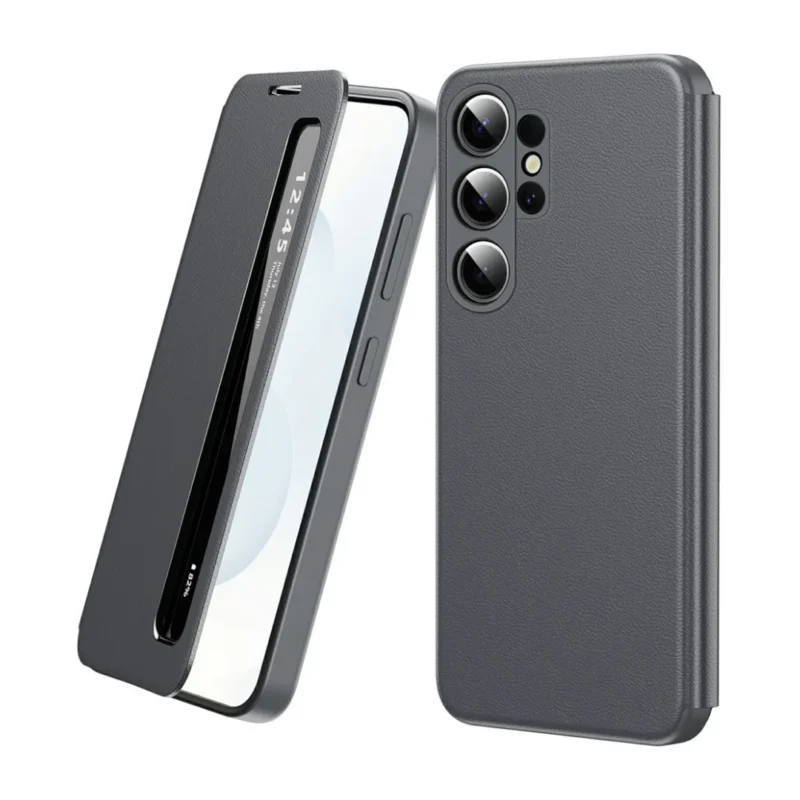 Samsung Galaxy S26 Ultra Smart View Window Leather Case Flip Cover – Black Samsung Galaxy S26 Ultra Smart View Window Leather Case Flip Cover – Black