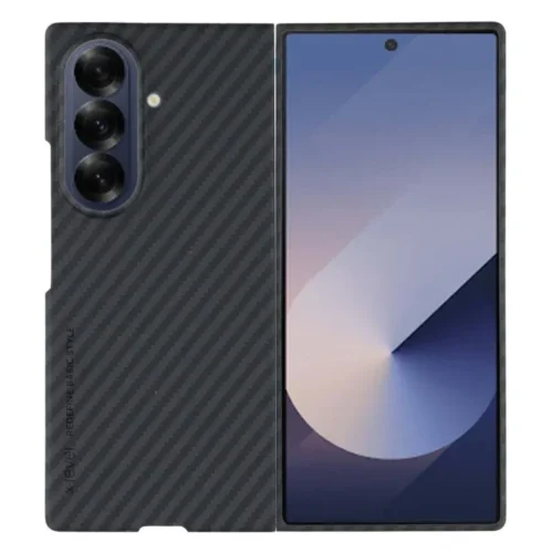 Samsung Galaxy Z Fold 7 Carbon Fiber Kevlar Case 0.6mm Ultra Thin Slim Cover – Black