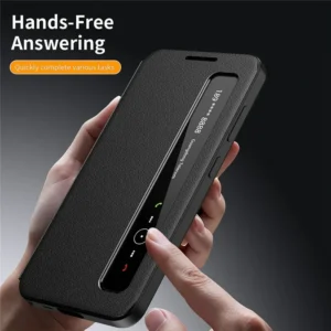 Samsung Galaxy S26 Ultra Smart View Window Leather Case Flip Cover – Black Samsung Galaxy S26 Ultra Smart View Window Leather Case Flip Cover – Black