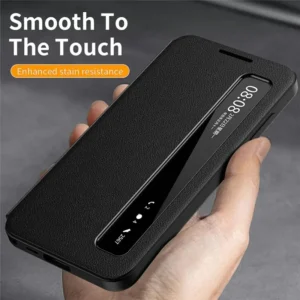 Samsung Galaxy S26 Ultra Smart View Window Leather Case Flip Cover – Black Samsung Galaxy S26 Ultra Smart View Window Leather Case Flip Cover – Black