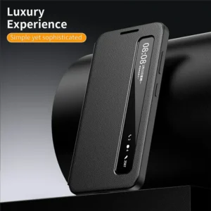 Samsung Galaxy S26 Ultra Smart View Window Leather Case Flip Cover – Black Samsung Galaxy S26 Ultra Smart View Window Leather Case Flip Cover – Black
