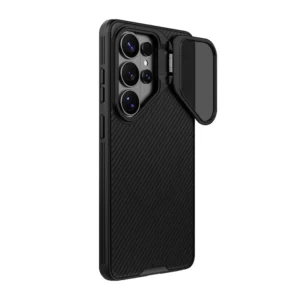 Samsung Galaxy S26 Ultra Nillkin CamShield Prop Magnetic Case – Transparent Camera Cover, Built-in Kickstand, Slim Matte Black