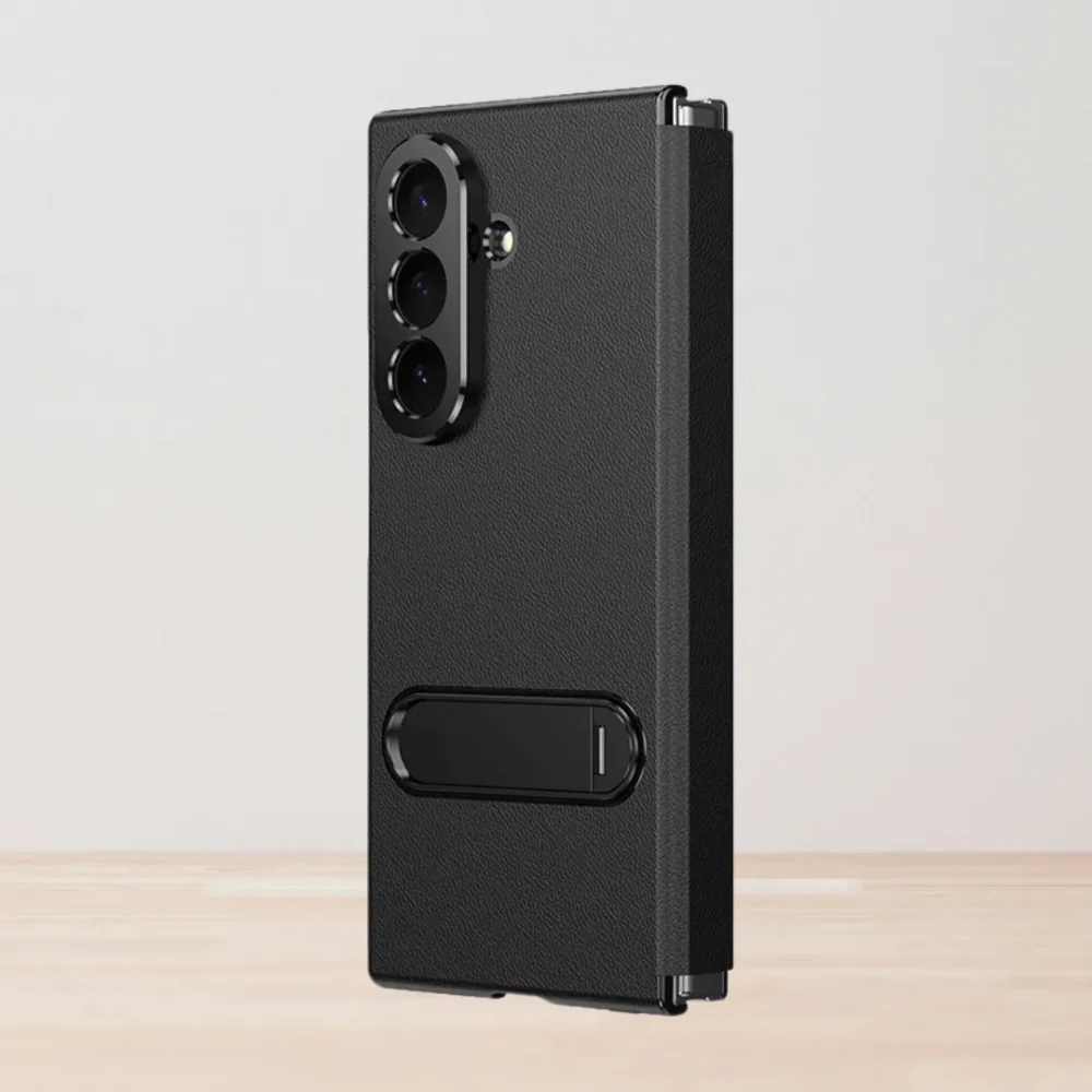 Samsung Galaxy Z Fold 7 Magnetic Leather Flip Case | Multiple Angle Bracket Stand & Hinge Protection Cover