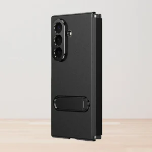 Samsung Galaxy Z Fold 7 Magnetic Leather Flip Case | Multiple Angle Bracket Stand & Hinge Protection Cover