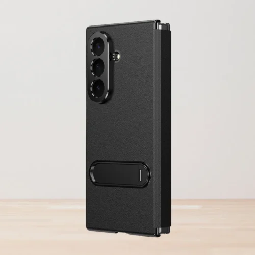 Samsung Galaxy Z Fold 7 Magnetic Leather Flip Case | Multiple Angle Bracket Stand & Hinge Protection Cover