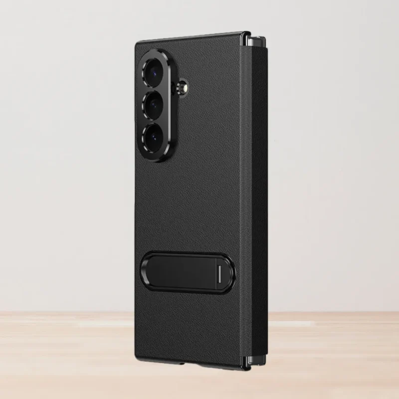 Samsung Galaxy Z Fold 7 Magnetic Leather Flip Case | Multiple Angle Bracket Stand & Hinge Protection Cover