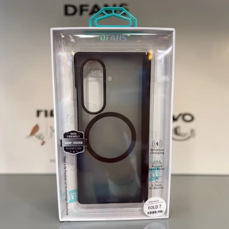 Samsung Galaxy Z Fold 7 MagSafe Cover Translucent Matte Finish Magnetic Wireless Charging Hard PC | Black & Grey