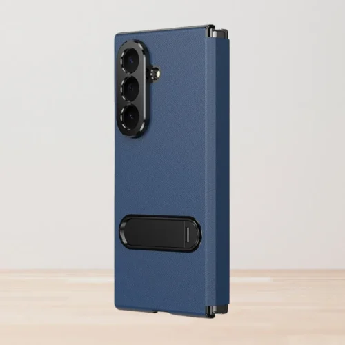 Samsung Galaxy Z Fold 7 Magnetic Leather Flip Case | Multiple Angle Bracket Stand & Hinge Protection Cover