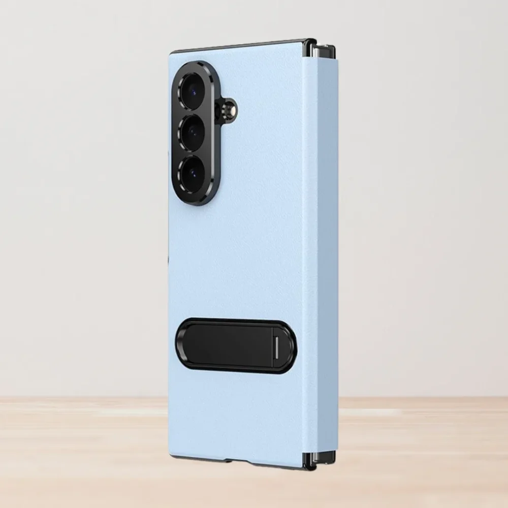 Samsung Galaxy Z Fold 7 Magnetic Leather Flip Case | Multiple Angle Bracket Stand & Hinge Protection Cover