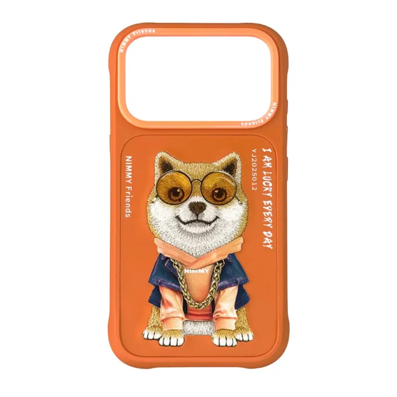 iPhone 17 Pro & 17 Pro Max Case Nimmy Glasses Cute Pets Cool Embroidery Luxury PU Leather Multi-Color