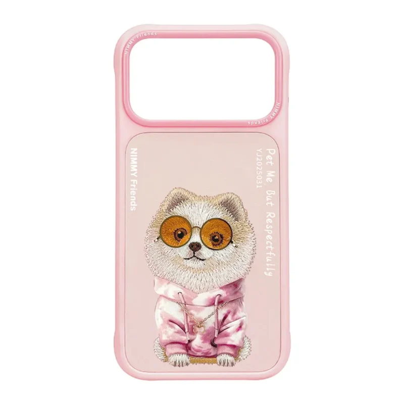 iPhone 17 Pro & 17 Pro Max Case Nimmy Glasses Cute Pets Cool Embroidery Luxury PU Leather Multi-Color