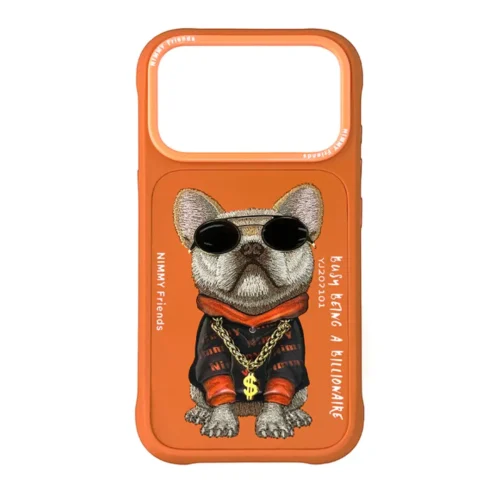 iPhone 17 Pro & 17 Pro Max Case Nimmy Glasses Cute Pets Cool Embroidery Luxury PU Leather Multi-Color