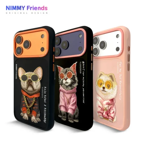 iPhone 17 Pro & 17 Pro Max Case Nimmy Glasses Cute Pets Cool Embroidery Luxury PU Leather Multi-Color iPhone 17 Pro & 17 Pro Max Case Nimmy Glasses Cute Pets Cool Embroidery Luxury PU Leather Multi-Color