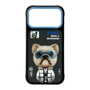 iPhone 17 Pro & 17 Pro Max Case Nimmy Glasses Cool 2.0 3D Embroidery Luxury PU Leather Shockproof Cover