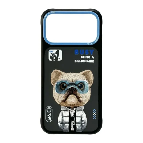 iPhone 17 Pro & 17 Pro Max Case Nimmy Glasses Cool 2.0 3D Embroidery Luxury PU Leather Shockproof Cover