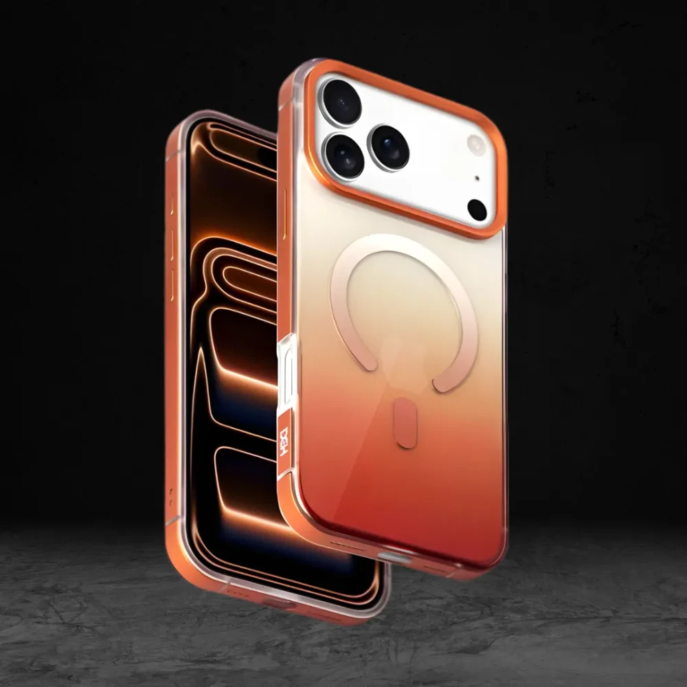 HDD iPhone 17 Pro Series Transparent Gradient Magsafe Case Cover with Metal Bumper Protection