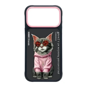 iPhone 17 Pro & 17 Pro Max Case Nimmy Glasses Cute Pets Cool Embroidery Luxury PU Leather Multi-Color