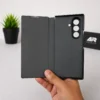 Samsung Galaxy Z Fold 7 Leather Flip Case with Magnetic Kickstand & Hinge Protection