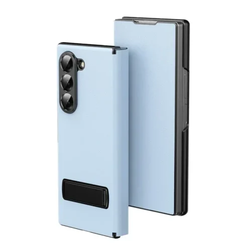 Samsung Galaxy Z Fold 6 Magnetic Leather Flip Case | Multiple Angle Bracket Stand & Hinge Protection Cover