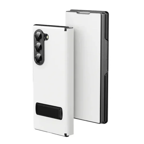 Samsung Galaxy Z Fold 6 Magnetic Leather Flip Case | Multiple Angle Bracket Stand & Hinge Protection Cover