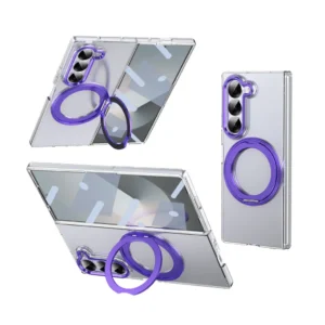 Samsung Z Fold 6 Transparent Case - 360° Bracket Kickstand & Magnetic Ring - Military Grade Drop Protection Samsung Z Fold 6 Transparent Case - 360° Bracket Kickstand & Magnetic Ring - Military Grade Drop Protection