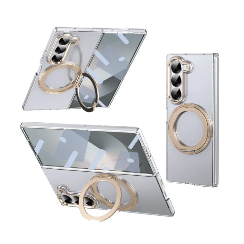 Samsung Z Fold 6 Transparent Case - 360° Bracket Kickstand & Magnetic Ring - Military Grade Drop Protection Samsung Z Fold 6 Transparent Case - 360° Bracket Kickstand & Magnetic Ring - Military Grade Drop Protection