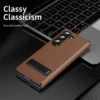 Samsung Galaxy Z Fold 6 Magnetic Leather Flip Case | Multiple Angle Bracket Stand & Hinge Protection Cover