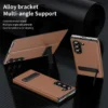 Samsung Galaxy Z Fold 6 Magnetic Leather Flip Case | Multiple Angle Bracket Stand & Hinge Protection Cover