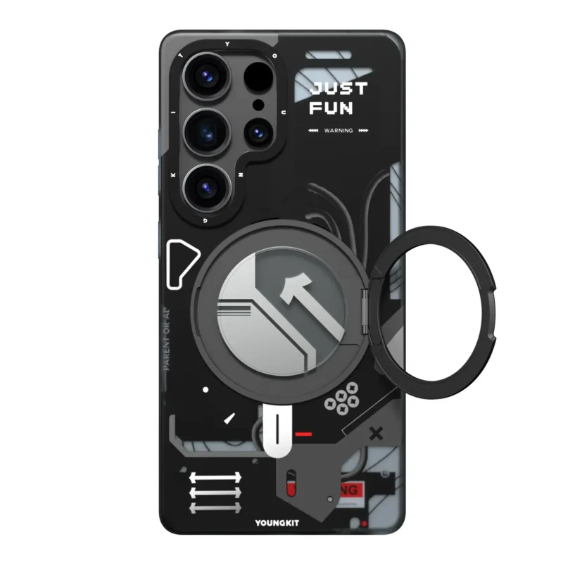 Youngkit Samsung Galaxy S26 Ultra Case - Cyberpunk 360° Spin Magnetic Stand - MagSafe Compatible, Military Grade Drop Protection - Black Youngkit Samsung Galaxy S26 Ultra Case - Cyberpunk 360° Spin Magnetic Stand - MagSafe Compatible, Military Grade Drop Protection - Black