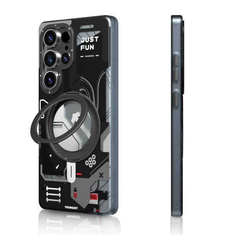 Youngkit Samsung Galaxy S26 Ultra Case - Cyberpunk 360° Spin Magnetic Stand - MagSafe Compatible, Military Grade Drop Protection - Black Youngkit Samsung Galaxy S26 Ultra Case - Cyberpunk 360° Spin Magnetic Stand - MagSafe Compatible, Military Grade Drop Protection - Black