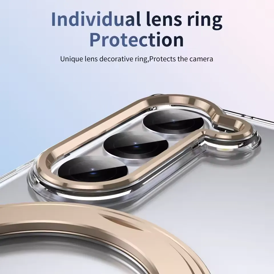 Samsung Z Fold 7 Transparent Case - 360° Bracket Kickstand & Magnetic Ring - Military Grade Drop Protection