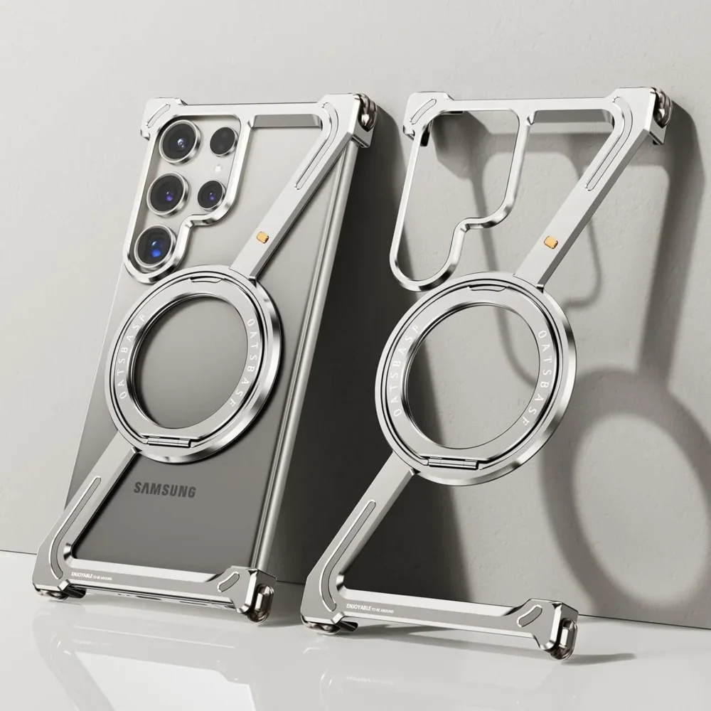 Samsung Galaxy S26 Ultra Case Cover Metal Bumper with 360° Rotating Magnetic Ring Kickstand Shockproof Aluminium