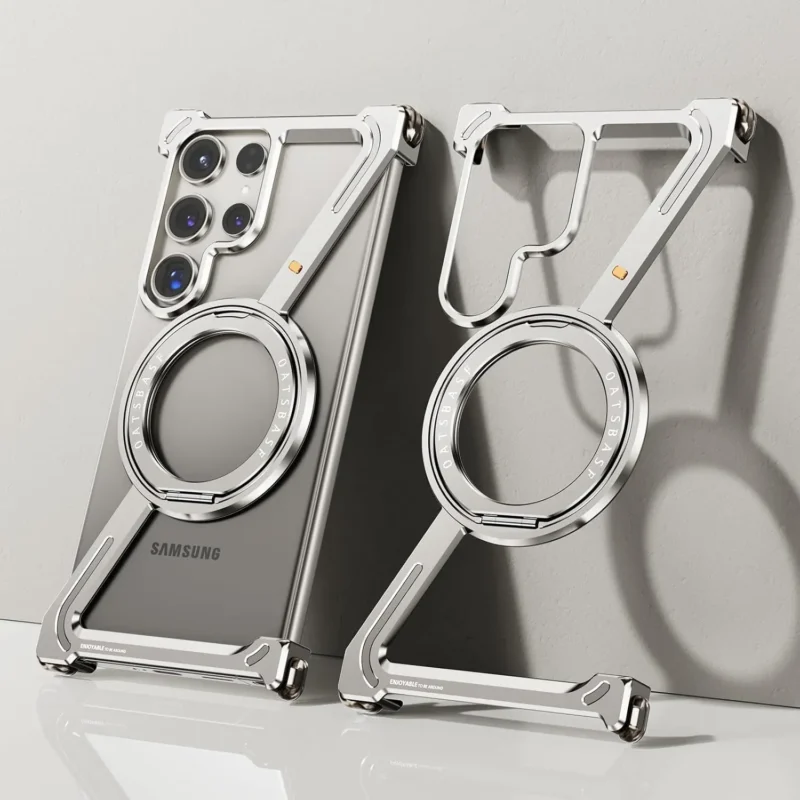 Samsung Galaxy S26 Ultra Case Cover Metal Bumper with 360° Rotating Magnetic Ring Kickstand Shockproof Aluminium Samsung Galaxy S26 Ultra Case Cover Metal Bumper with 360° Rotating Magnetic Ring Kickstand Shockproof Aluminium