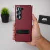 Samsung Galaxy Z Fold 6 Magnetic Leather Flip Case | Multiple Angle Bracket Stand & Hinge Protection Cover