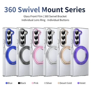 Samsung Z Fold 6 Transparent Case - 360° Bracket Kickstand & Magnetic Ring - Military Grade Drop Protection Samsung Z Fold 6 Transparent Case - 360° Bracket Kickstand & Magnetic Ring - Military Grade Drop Protection