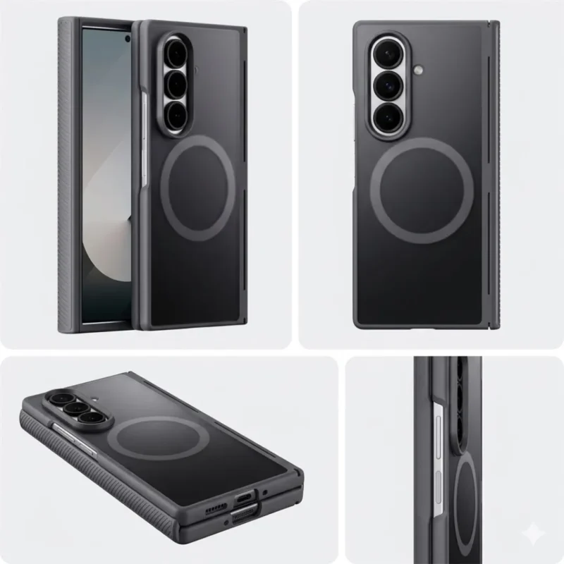 Samsung Galaxy Z Fold 7 MagSafe Cover, Translucent Matte Finish, Magnetic Wireless Charging, Hard PC, Charcoal Samsung Galaxy Z Fold 7 MagSafe Cover, Translucent Matte Finish, Magnetic Wireless Charging, Hard PC, Charcoal