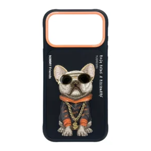 iPhone 17 Pro & 17 Pro Max Case Nimmy Glasses Cute Pets Cool Embroidery Luxury PU Leather Multi-Color