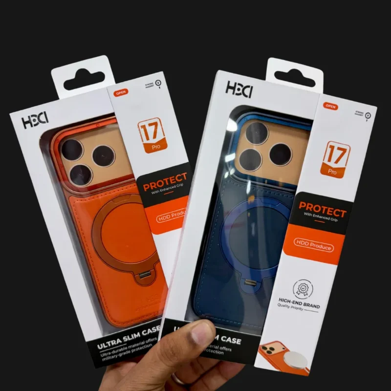 Luxury Leather MagSafe Case for iPhone 17 Pro & 17 Pro Max - Magnetic Ring Holder Kickstand Shockproof Cover - Orange Luxury Leather MagSafe Case for iPhone 17 Pro & 17 Pro Max - Magnetic Ring Holder Kickstand Shockproof Cover - Orange