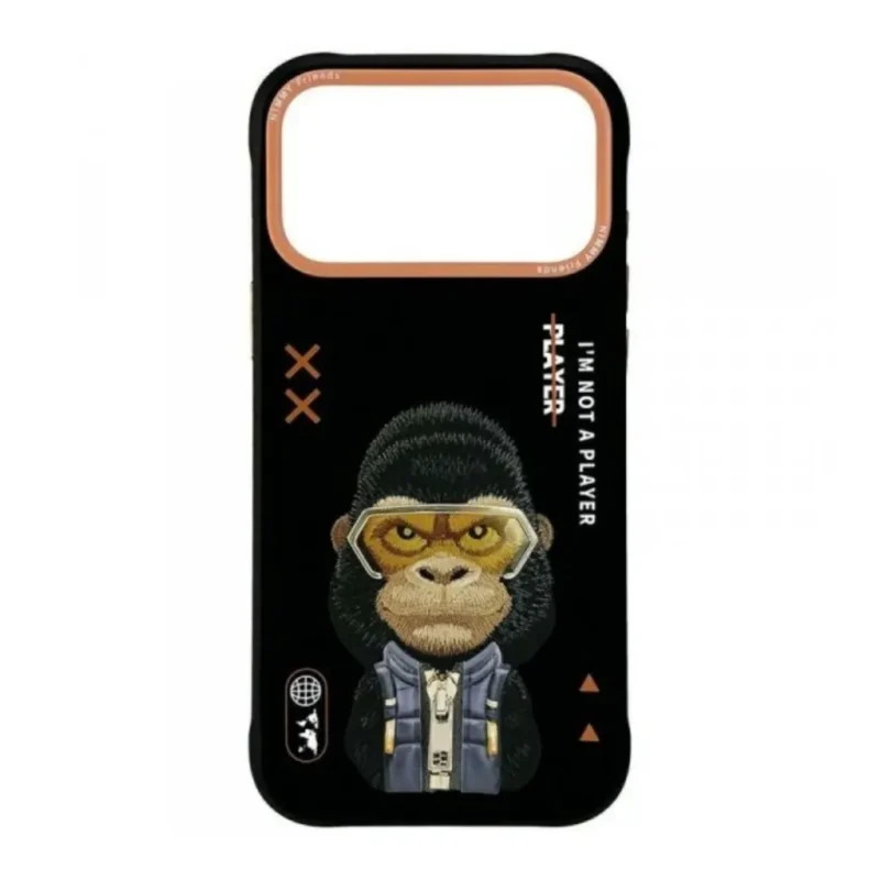 iPhone 17 Pro & 17 Pro Max Case Nimmy Glasses Cool 2.0 3D Embroidery Luxury PU Leather Shockproof Cover