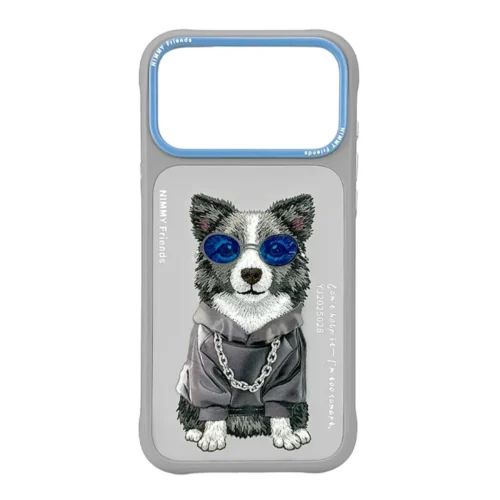 iPhone 17 Pro & 17 Pro Max Case Nimmy Glasses Cute Pets Cool Embroidery Luxury PU Leather Multi-Color