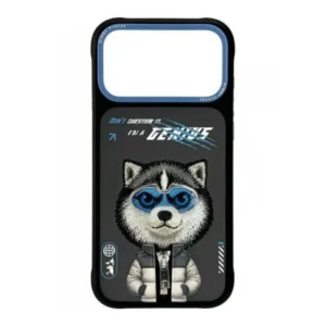 iPhone 17 Pro & 17 Pro Max Case Nimmy Glasses Cool 2.0 3D Embroidery Luxury PU Leather Shockproof Cover