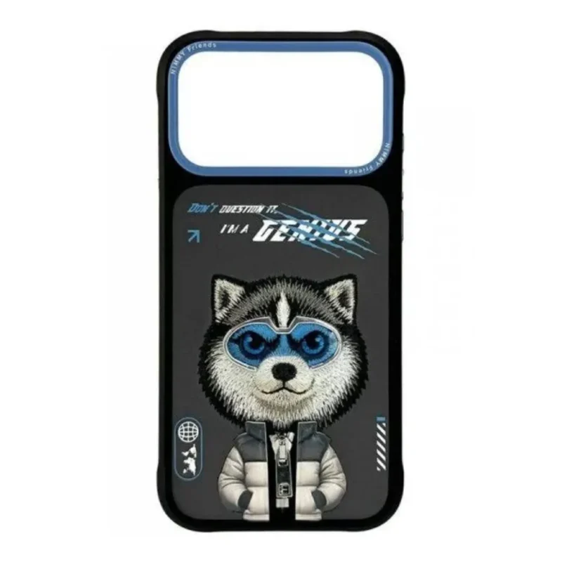 iPhone 17 Pro & 17 Pro Max Case Nimmy Glasses Cool 2.0 3D Embroidery Luxury PU Leather Shockproof Cover