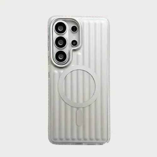 Samsung S26 Ultra Case Frost Guard Corrugated Pattern MagSafe Compatible PC & TPU Matte Clear Samsung S26 Ultra Case Frost Guard Corrugated Pattern MagSafe Compatible PC & TPU Matte Clear