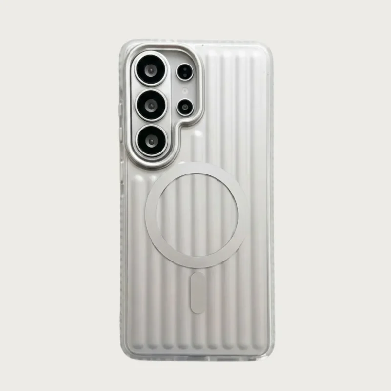 Samsung S26 Ultra Case Frost Guard Corrugated Pattern MagSafe Compatible PC & TPU Matte Clear Samsung S26 Ultra Case Frost Guard Corrugated Pattern MagSafe Compatible PC & TPU Matte Clear