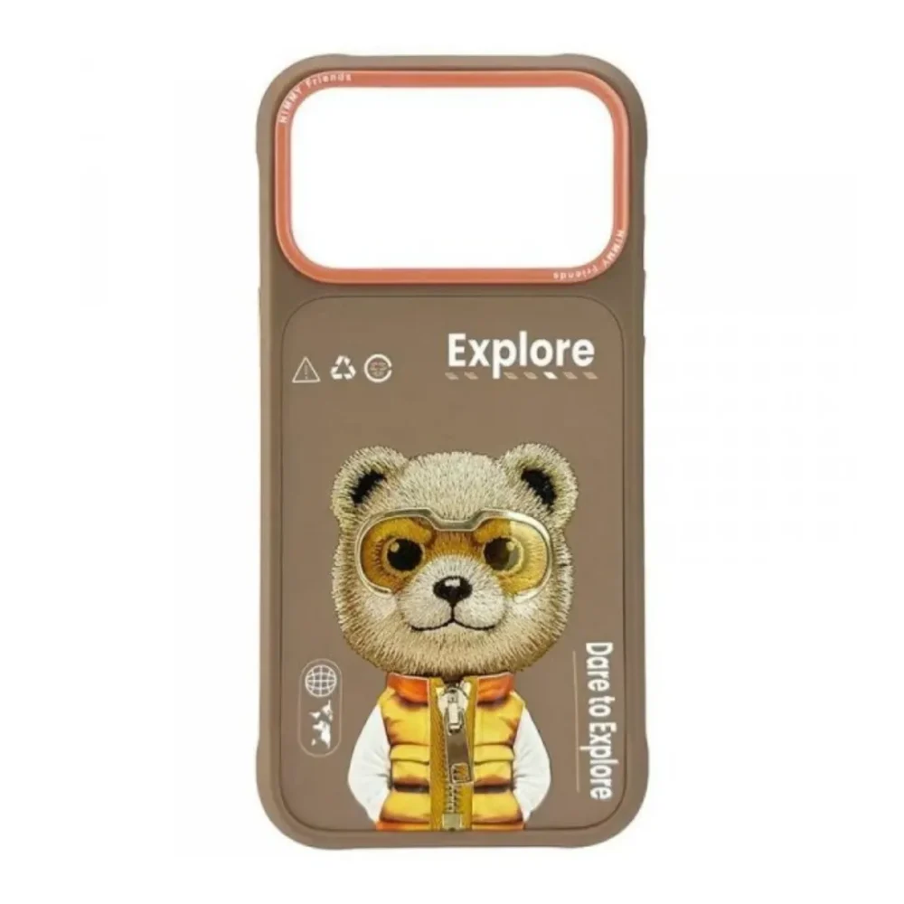 iPhone 17 Pro & 17 Pro Max Case Nimmy Glasses Cool 2.0 3D Embroidery Luxury PU Leather Shockproof Cover