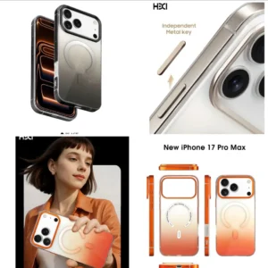 HDD iPhone 17 Pro Series Transparent Gradient Magsafe Case Cover with Metal Bumper Protection HDD iPhone 17 Pro Series Transparent Gradient Magsafe Case Cover with Metal Bumper Protection