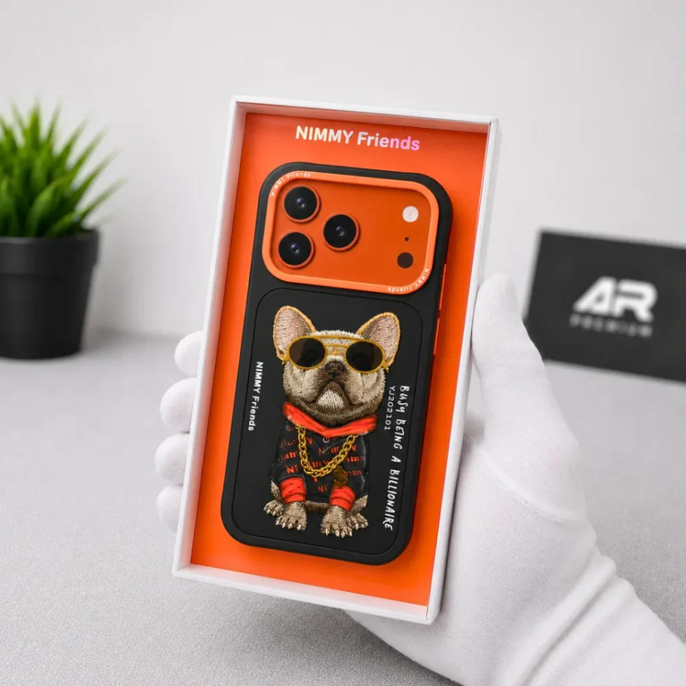 Nimmy Friends French Bulldog Designer Case for iPhone 17 Pro & 17 Pro Max | Black
