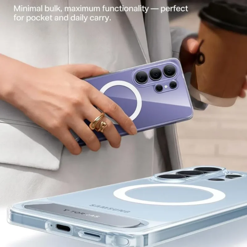 Galaxy S26 Ultra Case Clear Magnetic Case with Kick-Stand Compatible with Magnetic Charging Transparent PC + TPU Galaxy S26 Ultra Case Clear Magnetic Case with Kick-Stand Compatible with Magnetic Charging Transparent PC + TPU