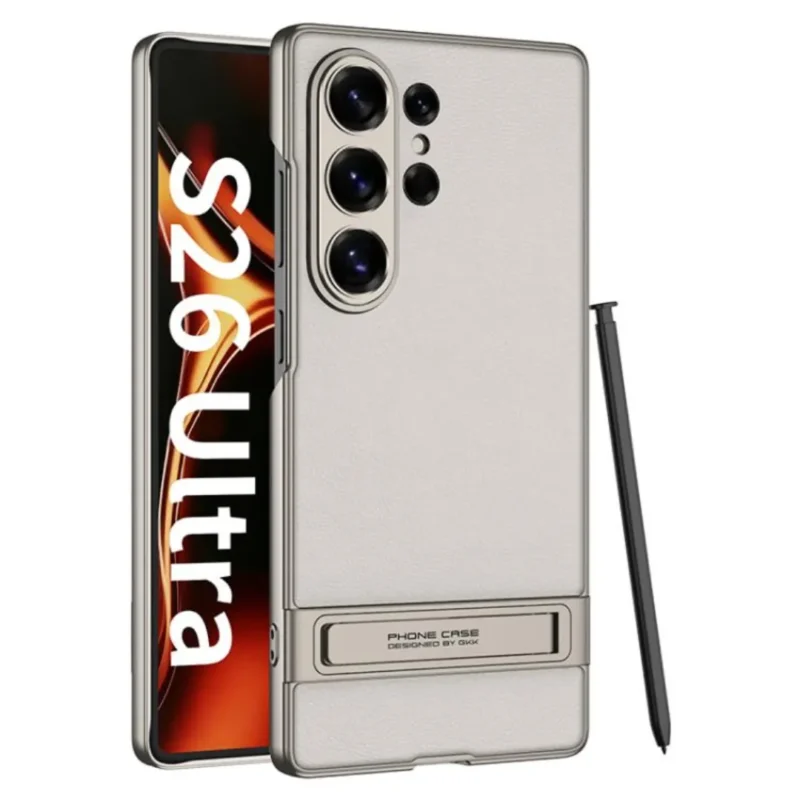 Samsung Galaxy S26 Ultra Case GKK Electroplated PU Leather Cover with Hidden Kickstand Samsung Galaxy S26 Ultra Case GKK Electroplated PU Leather Cover with Hidden Kickstand
